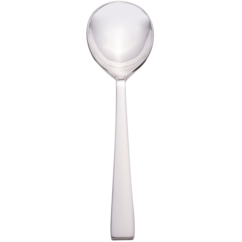 Bon Chef S3722 Roman 6 5/8″ 18/10 Stainless Steel Extra Heavy Rounded Bowl Soup Spoon – 12/Pack