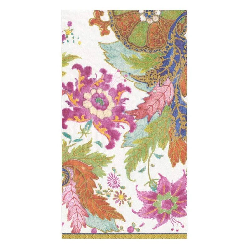 Caspari Tobacco Leaf Paper Guest Towel Napkins in Ivory – 15 Per Package