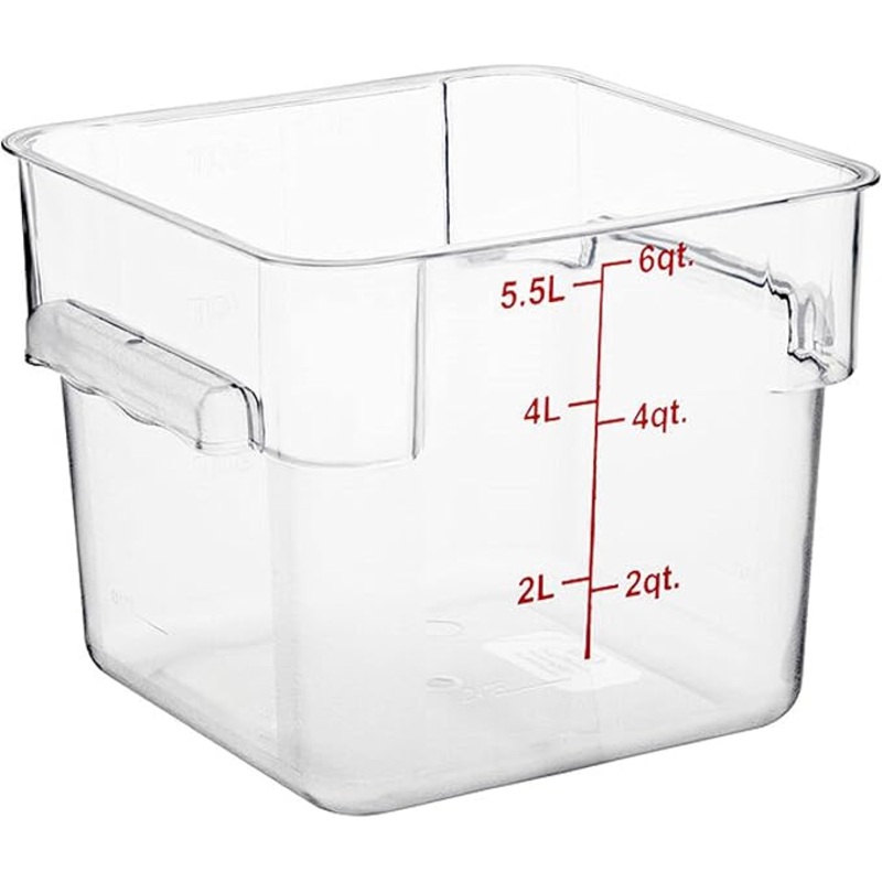 Polycarbonate Square Food Storage Container – Commercial Food Storage Containers Meal Prep Containers Reusable Food Containers for Pantry Kitchen Storage Organization