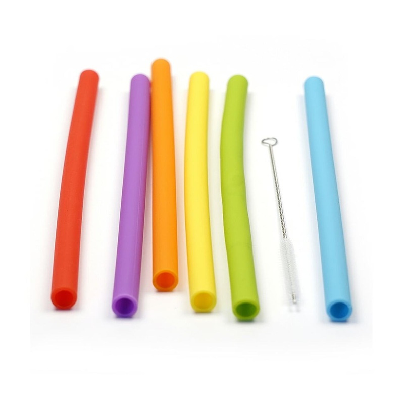Silicone Smoothie Straws Pack of 6
