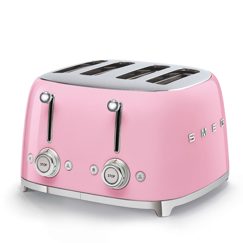 Smeg 50’s Retro Style Aesthetic 4×4 Slice Pink Toaster