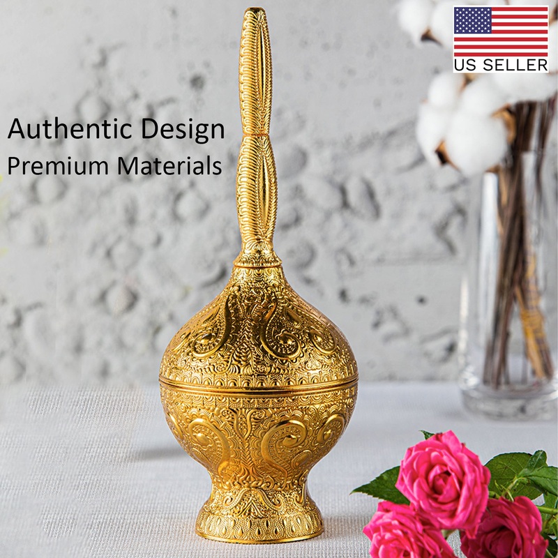 Telkari Rose Water Pourer Gold, Filigreed Handmade Gldanlk