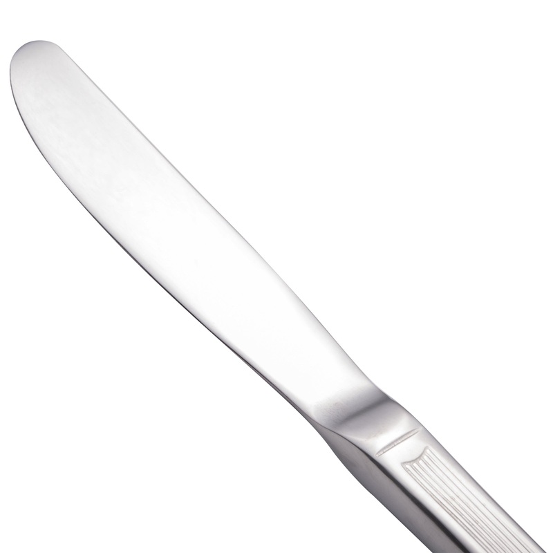Walco 1811 Bosa Nova 7 1/2″ 18/0 Stainless Steel Heavy Weight Butter Knife – 12/Pack