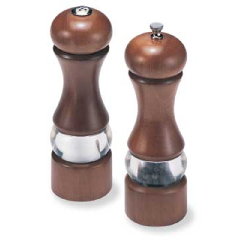 Walnut & Acrylic Pepper Mill and Salt Shaker