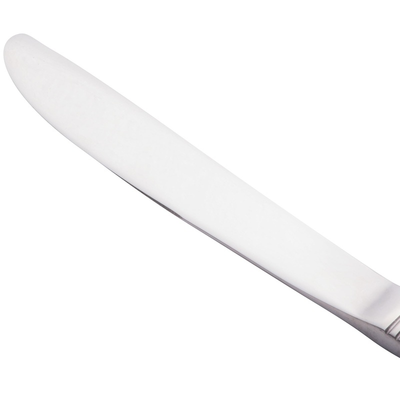World Tableware 858 7922 New Charm 9 1/8″ 18/0 Stainless Steel Heavy Weight Solid Handle Utility / Dessert Knife with Fluted Blade – 12/Pack