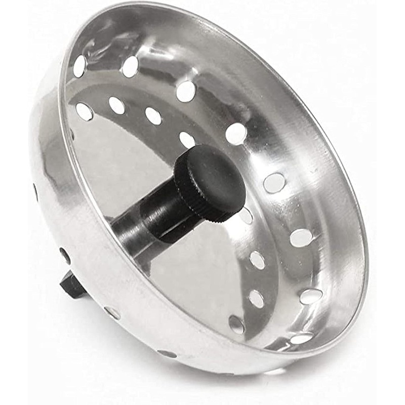 3-1/2 Stainless Steel Sink Strainer with Stopper – Kitchen Strainer Kitchen Sink Drain Strainer Hair Catcher for Bathroom Sink Utility Slop Laundry