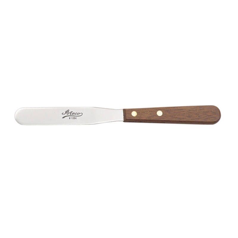 Ateco Natural Wood Small Sized Straight Icing Spatula, 4 Inch