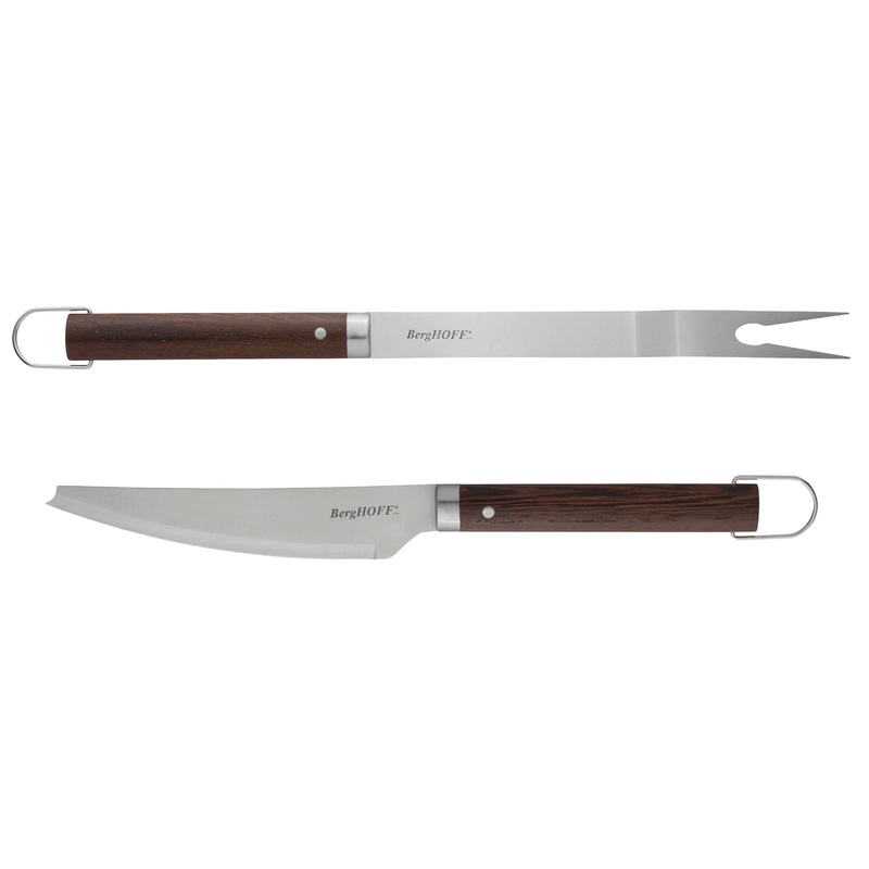 BergHOFF Essentials 2Pc BBQ Carving Set, Stainless Steel, Foldable Bag