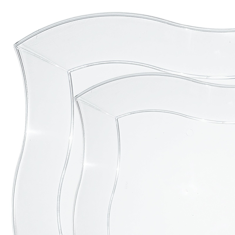 Clear Wave Plastic Dinnerware Value Set
