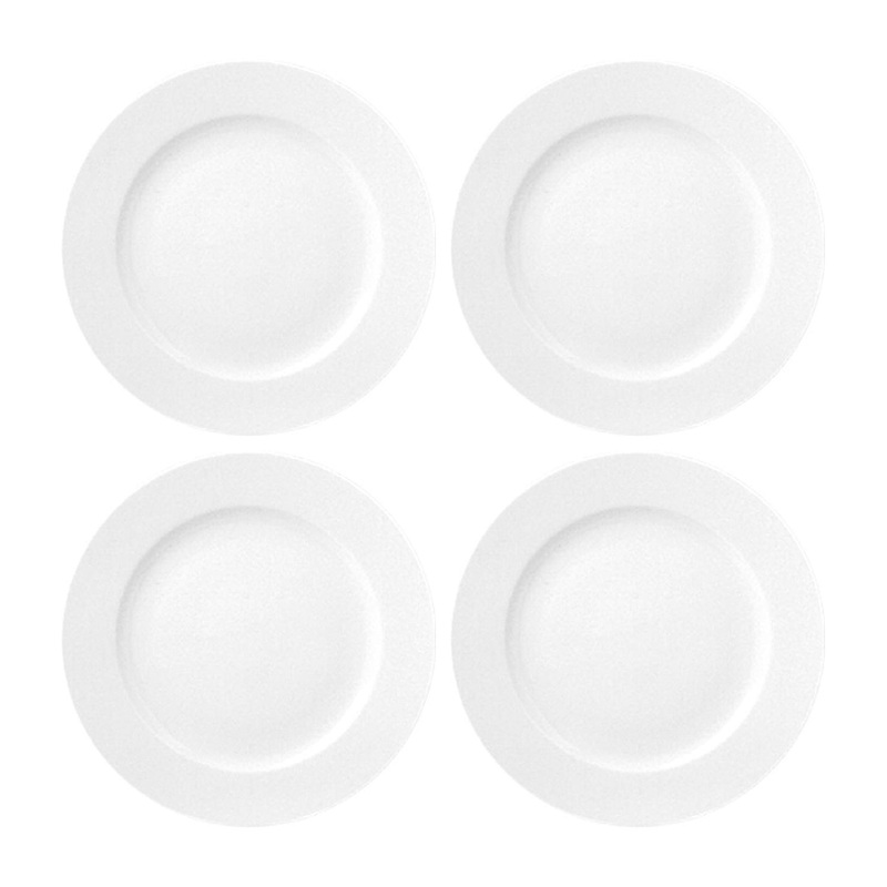 Porcelain Delta dia.10″ Round White Porcelain Plate (Set of 4)