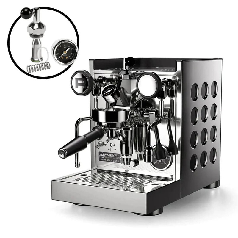 Rocket Appartamento TCA Espresso Machine with Flow Control RE502A3B12 (Stainless Steel – Black)