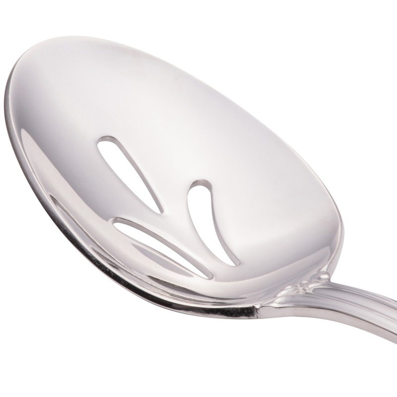 Walco 9528 Sentry 8 1/4″ 18/10 Stainless Steel Extra Heavy Weight Pierced Tablespoon / Serving Spoon – 12/Pack