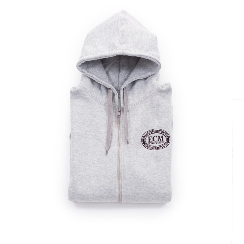 ECM Grey Logo Zip-Up Hoodie – Size XL