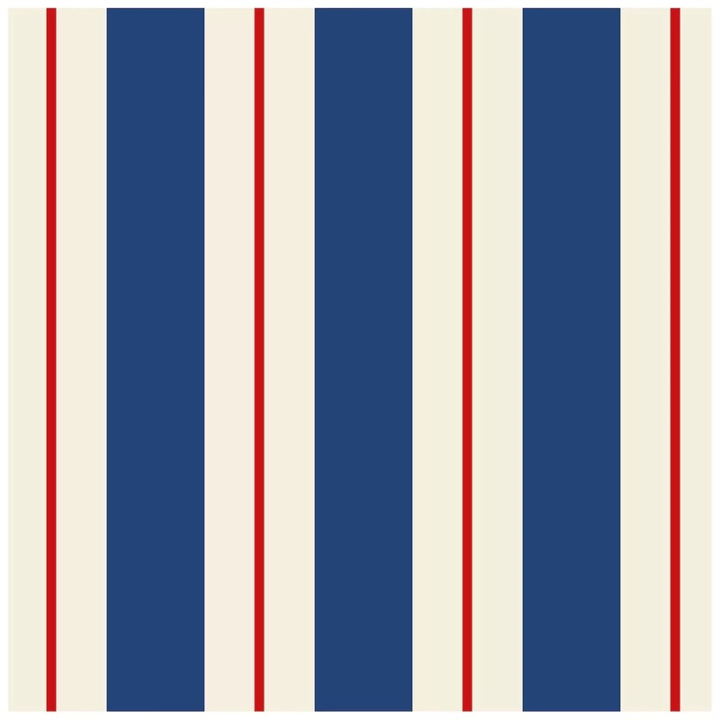 Hester & Cook Navy & Red Awning Stripe Cocktail Napkins