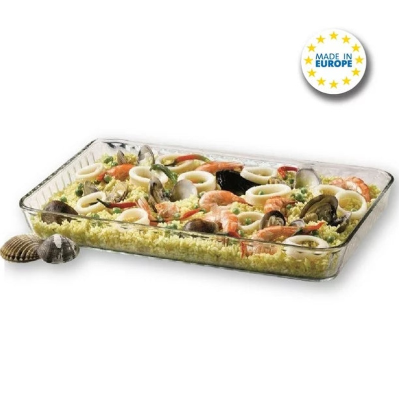 Pasabahce Glass Baking Dish, Rectangular Glass Casserole Dish, 126 Oz