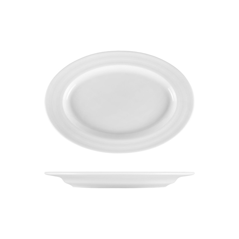 Porcelain Lizbon 11.25″ x 8″ x h:1″ Oval White Porcelain Platter