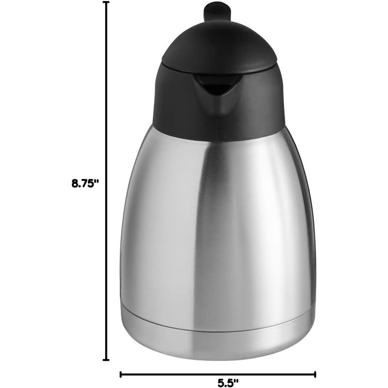Push Button Coffee Server Stainless Steel Interior & Exterior- Coffee Carafes for Hot Liquids Hot Water Urn Coffee…