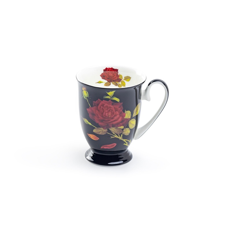 Stem Rose Black Bone China Mug