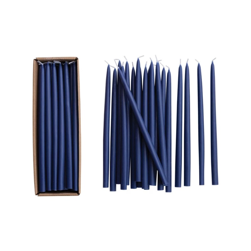 Thin Taper Candle, Navy, Box of 24