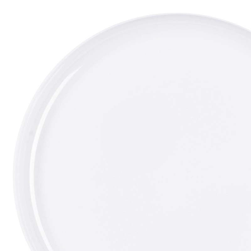 White Flat Round Disposable Plastic Pastry Plates (6.25″)