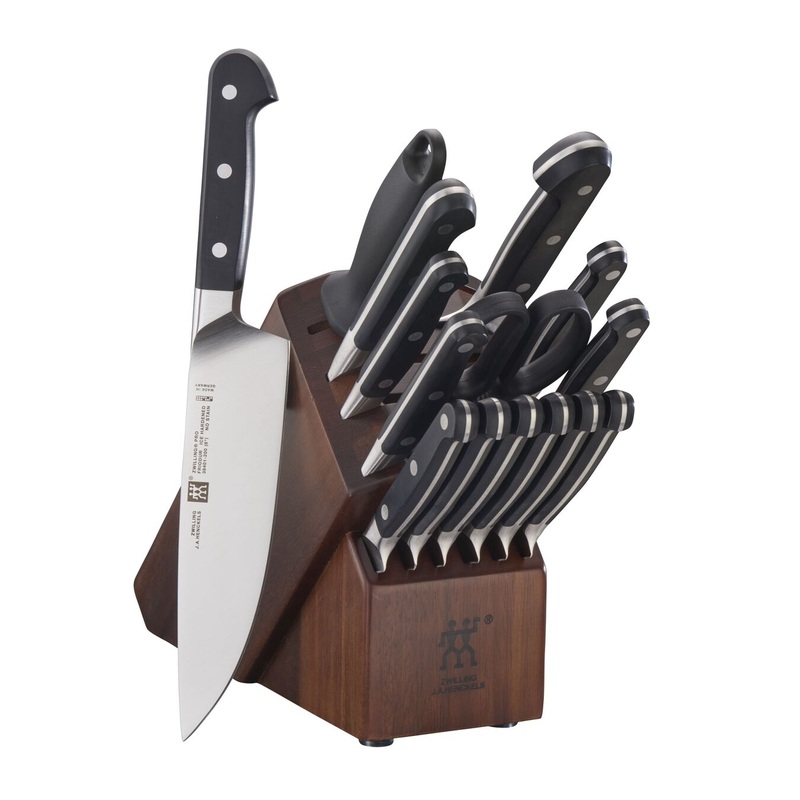 Zwilling Pro Stainless Steel 16-Piece Knife Block Set, Acacia