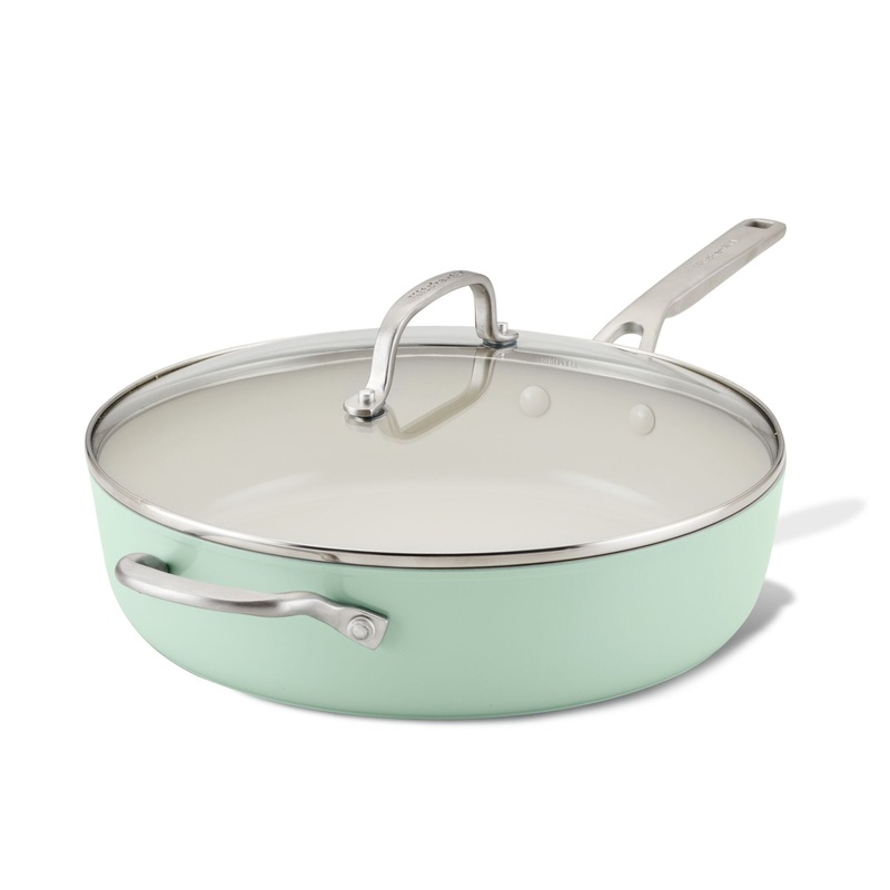 5-Quart Hard Anodized Ceramic Nonstick Saut Pan with Lid