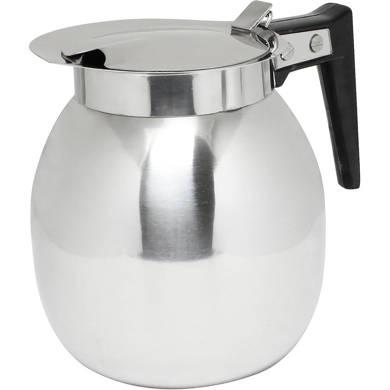 64 oz Stainless Steel Coffee Decanter with Black Easy-Grip Handle Mirror Finish- Coffee Server Beverage Serveware Coffee Carafes For Keeping Hot Liquids Coffee Pot Decanter