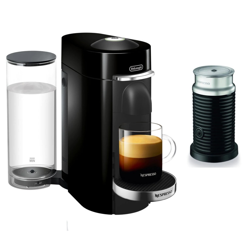 Nespresso Vertuo Plus Deluxe Espresso Machine by DeLonghi with Aeroccino – Black