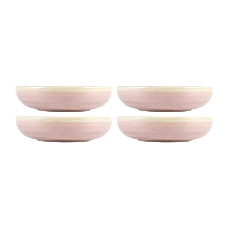 Pink Pott dia.7.25″ h:1.75″ 22 oz. Round Pink Porcelain Bowl (Set of 4)