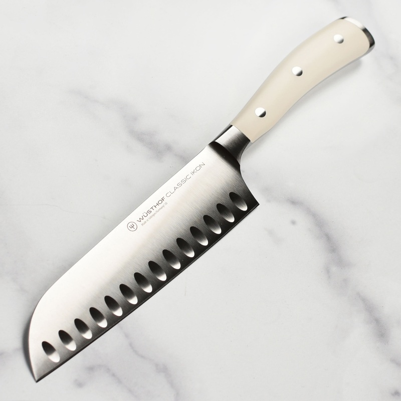 Wusthof Classic Ikon Creme 7″ Hollow Edge Santoku Knife