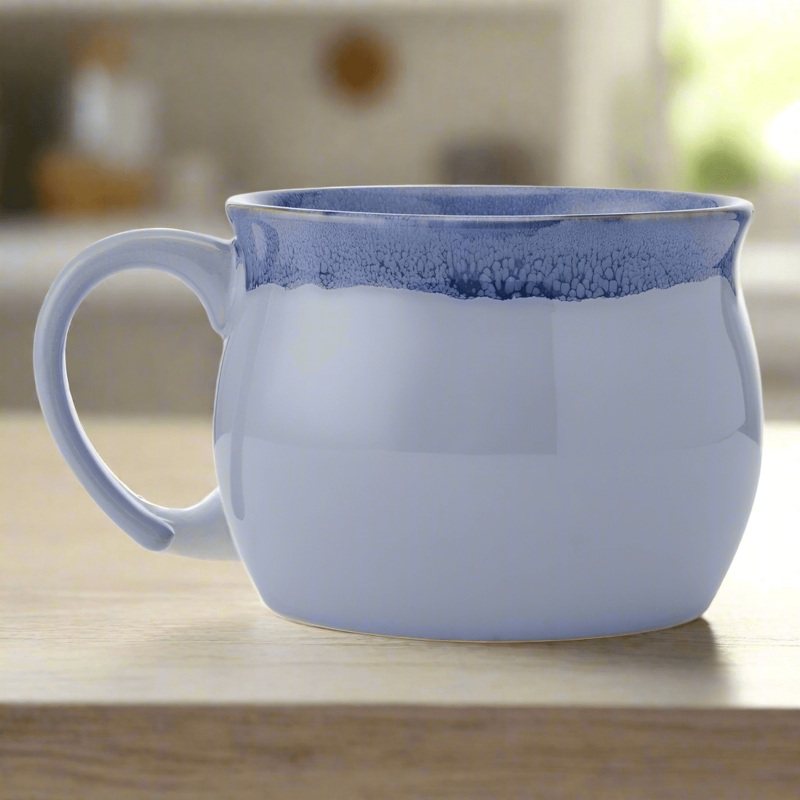 Blue Banded Jumbo Soup Mug