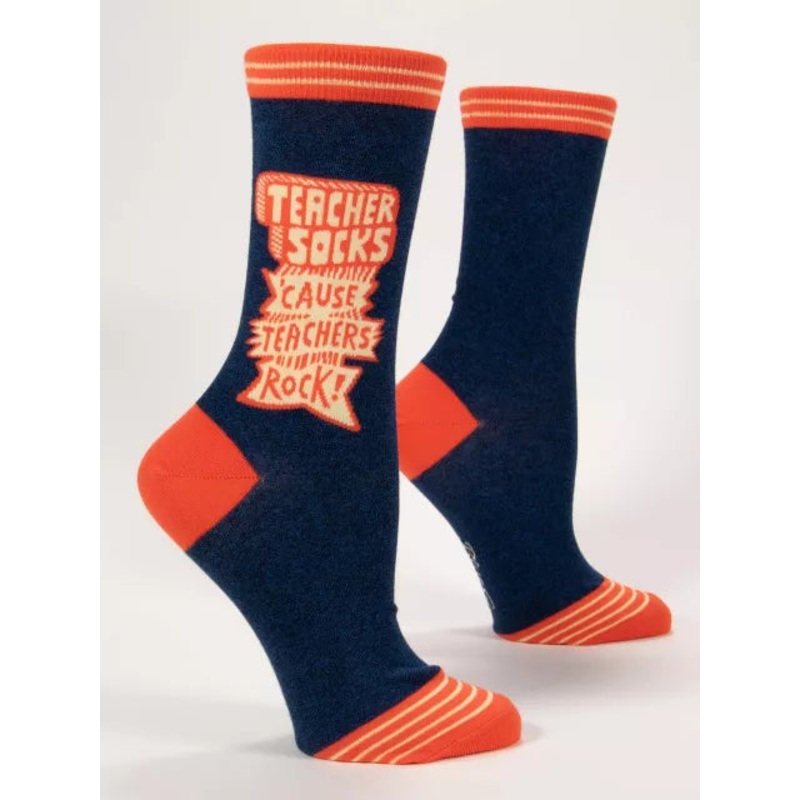 Blue Q Women Crew Socks- Teachers Socks Cause Teachers Rock