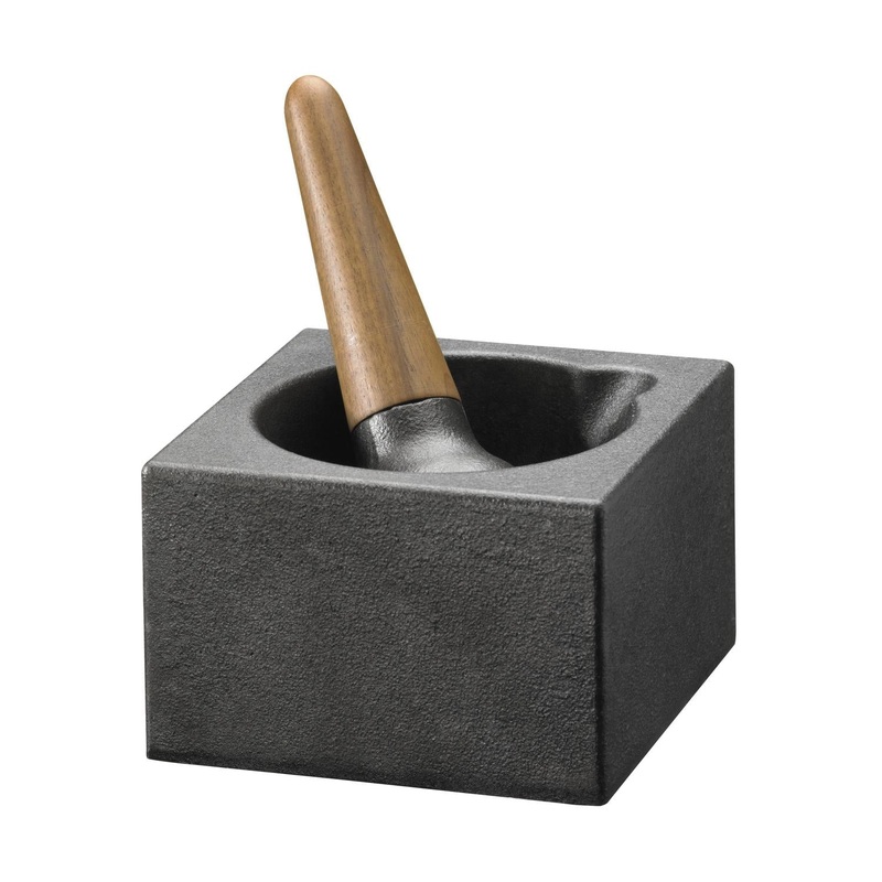 Cast Iron Mortar with Walnut Pestle by Skeppshult