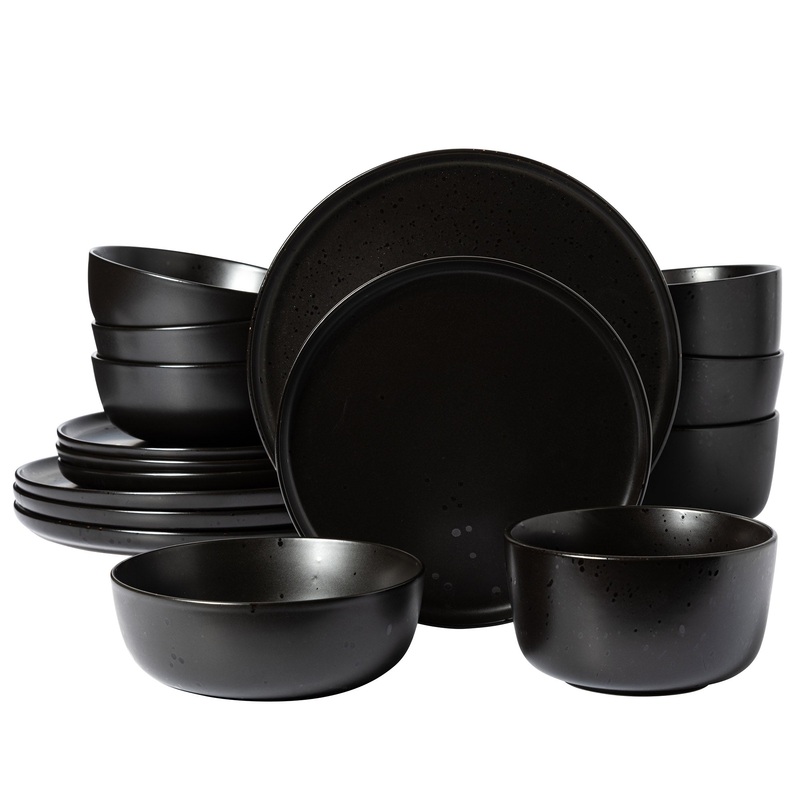 Gibson Elite James Street 16-Piece Reactive Stoneware Double Bowl Dinnerware Set