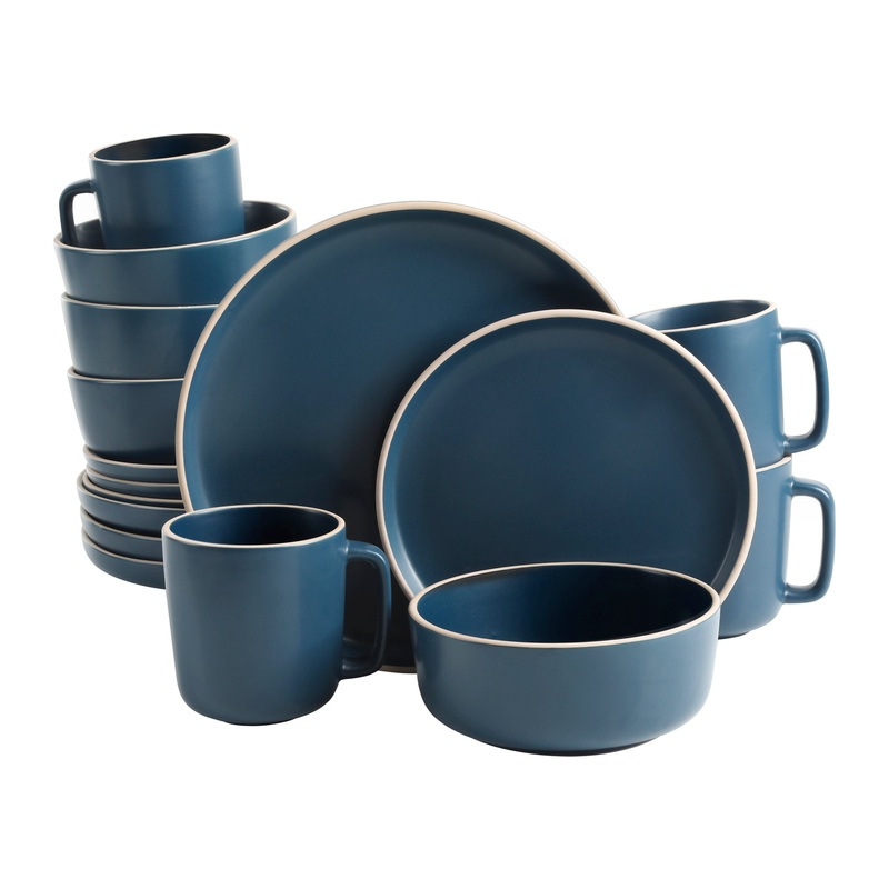 Gibson Home Zuma 16-Piece Round Matte Stoneware Dinnerware Set