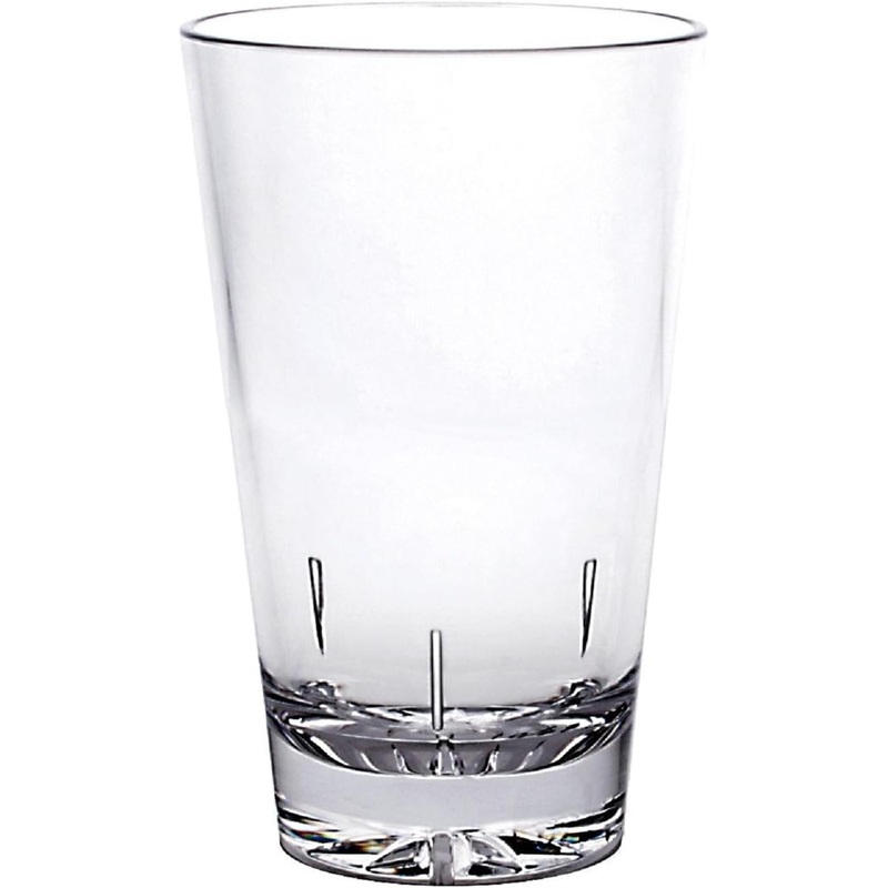 Mixing Glass Polycarbonate with Starburst Heavy Base Clear Color Comes in each- Beverage Plastic Drinking Glass Shatterproof Drinking Cup Reusable Drinking Tumbler Plastic