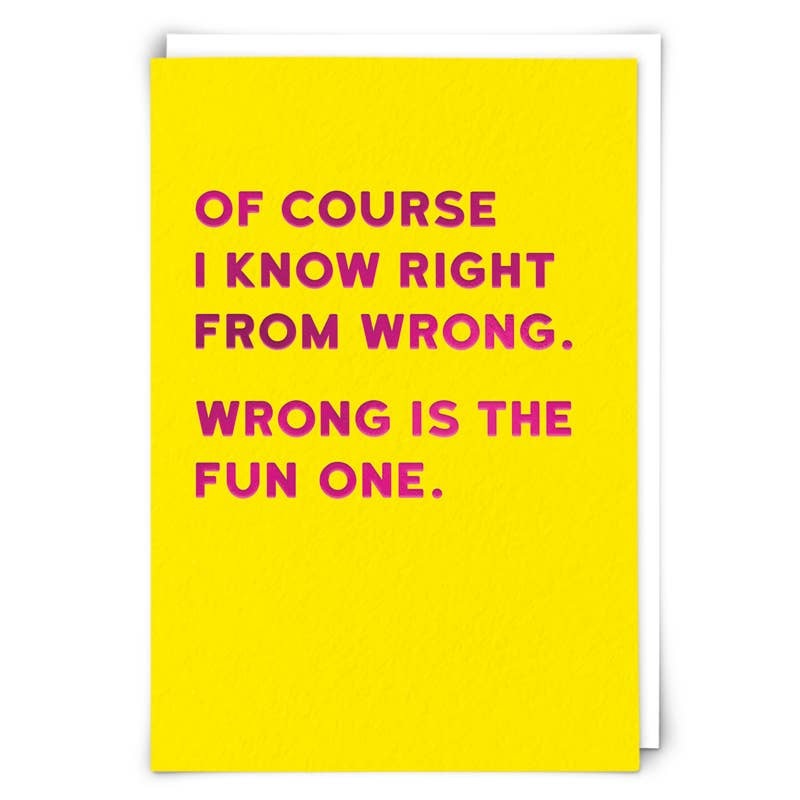 Redback Right From Wrong Greetings Card