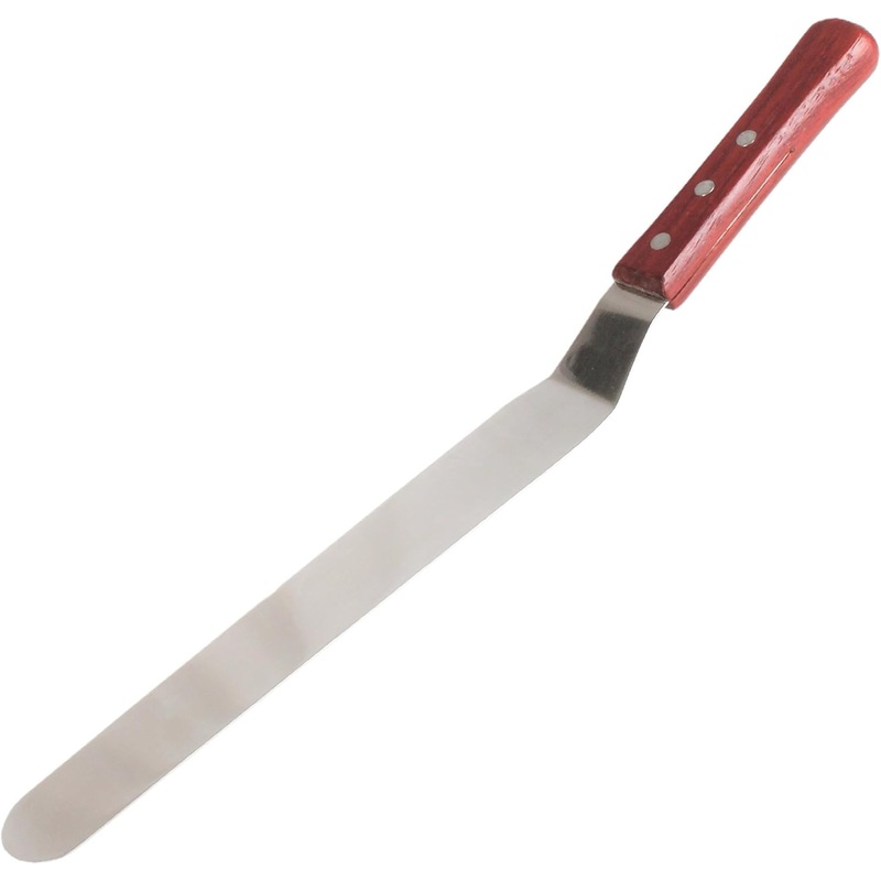 9-1/2″ Flexible Offset Spatula Stainless Steel with Wood Handle- Butter Cake Cream Spatulas Icing Frosting Spreader Cake Decorating Spatulas for Professional or Home Baking