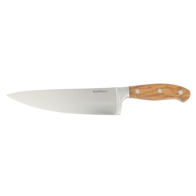 Bloomhouse 8 Inch German Steel Chef’s Knife w/ Olive Wood Forged Handle
