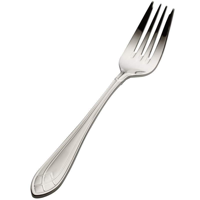 Bon Chef S1407 Viva 7 3/16″ 18/10 Stainless Steel Salad / Dessert Fork – 12/Pack