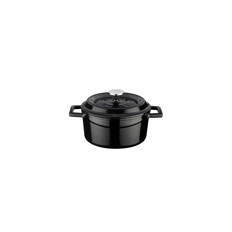 Cast Iron dia.5.5″ h:2″ 26 oz. Round Matte Black Cast Iron Dutch Oven