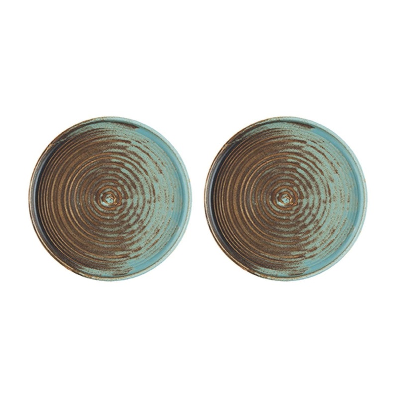 Coral dia.10″ Round Decorated Porcelain Plate (Set of 2)