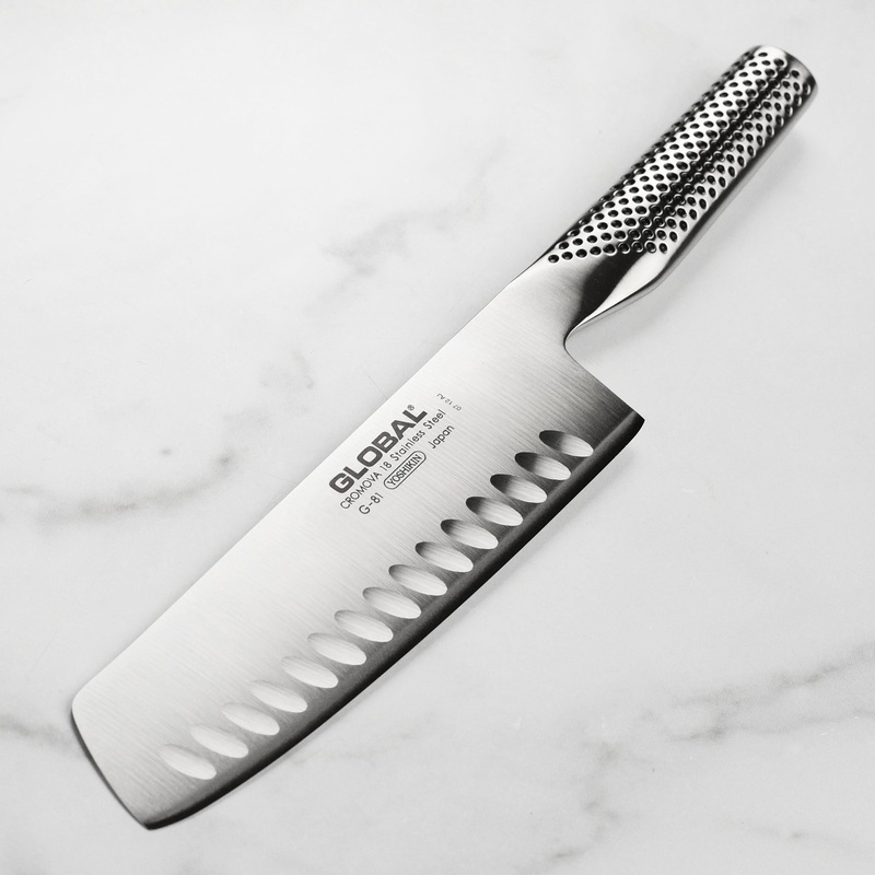Global 7″ Hollow Edge Nakiri Knife