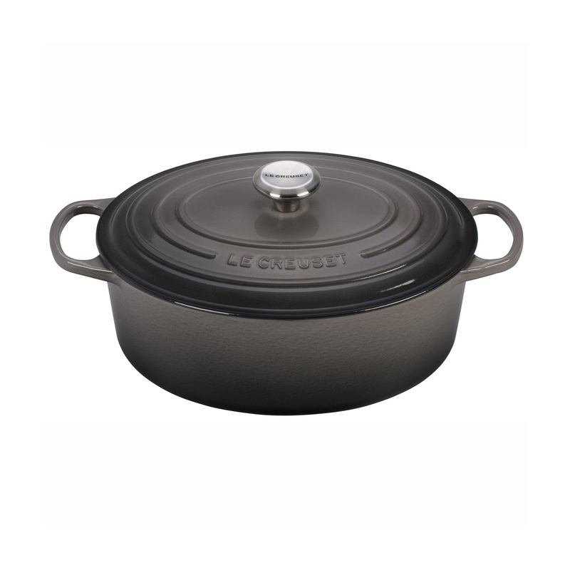 Le Creuset 6 3/4 Qt. Signature Oval Dutch Oven w/Stainless Steel Knob – Oyster- Personalized Engraving Available