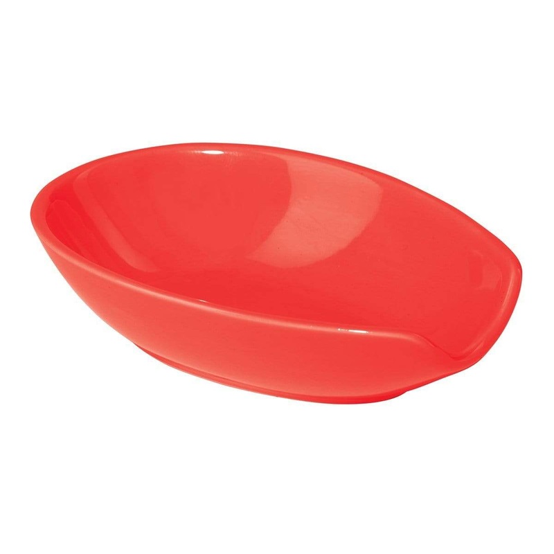 Oggi Ceramic Spoon Rest, Red