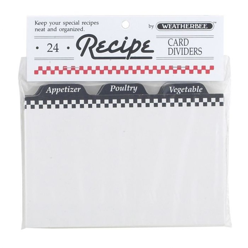 Recipe Card Dividers, 4×6, Pack of 24