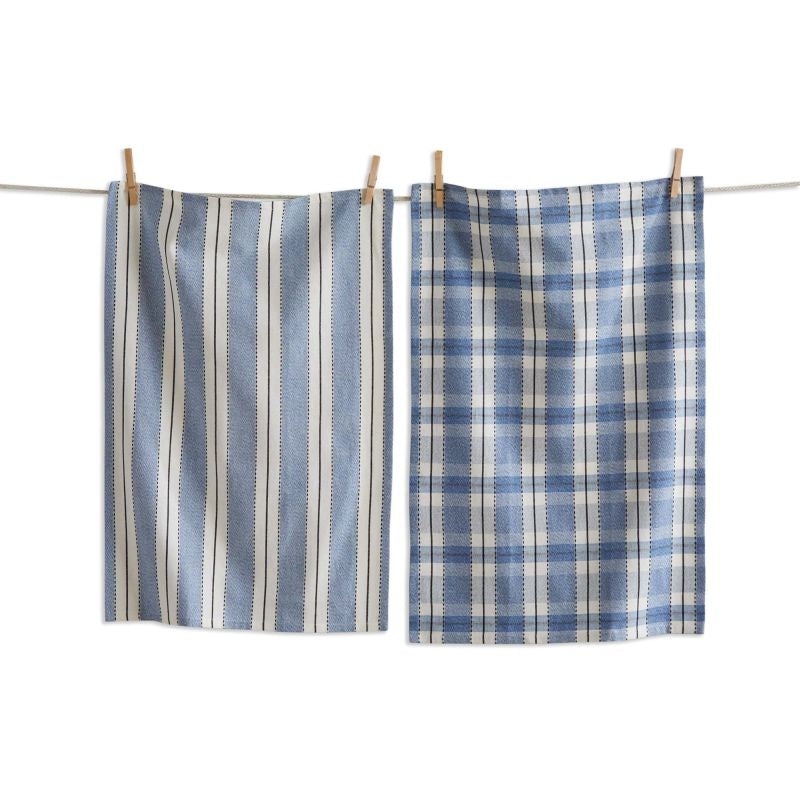 Stripe & Plaid Dishtowel Set/2 Red Multi