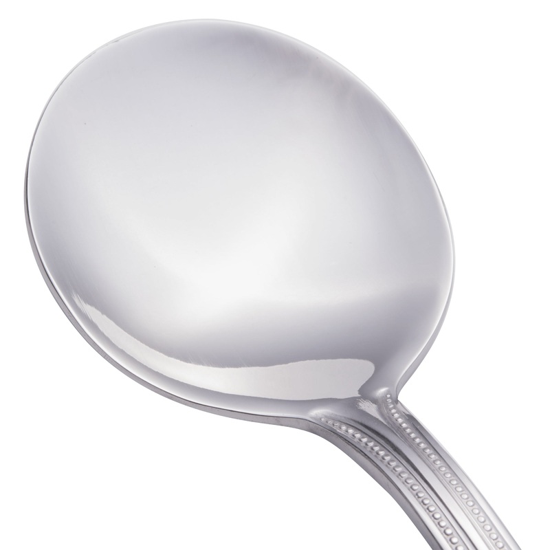 Walco 2712 Colgate 6 1/4″ 18/0 Stainless Steel Heavy Weight Bouillon Spoon – 12/Pack