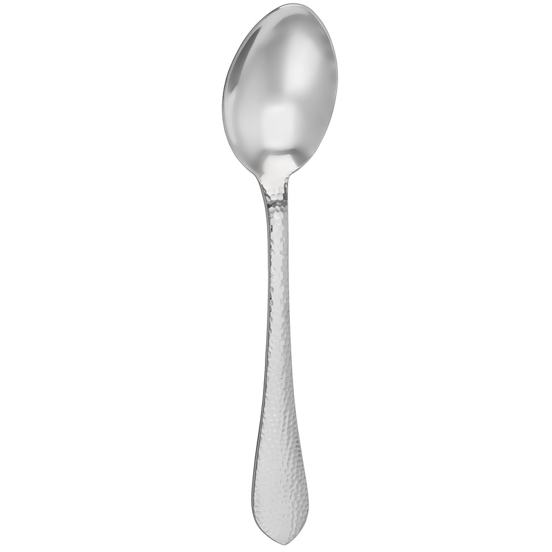 Walco IR012 Ironstone 11″ 18/10 Stainless Steel Extra Heavy Weight Hammered Serving Spoon