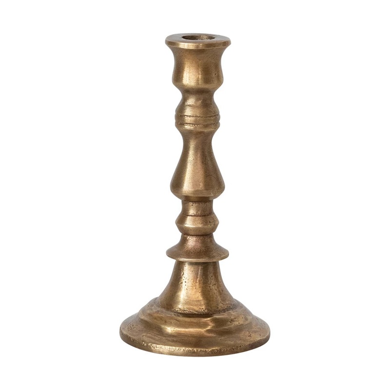 4.5″ Cast Aluminum Taper Holder, Antique Brass Finish